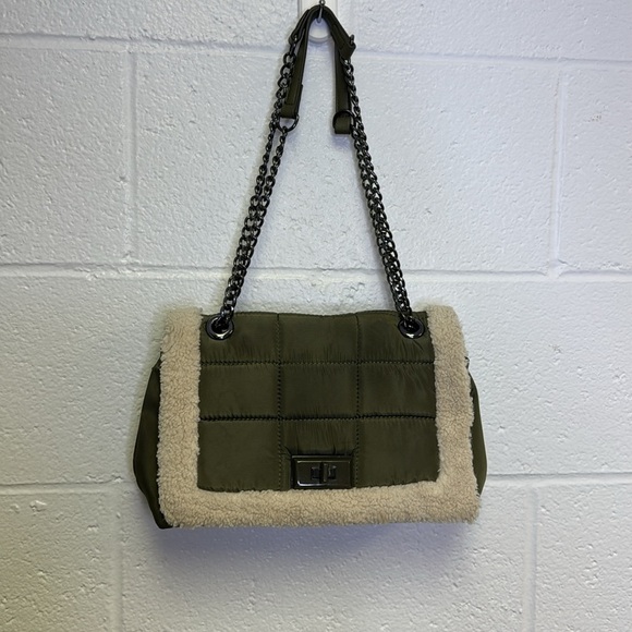 INC International Concepts Green and Cream Quilted Shoulder Bag - Picture 2 of 12